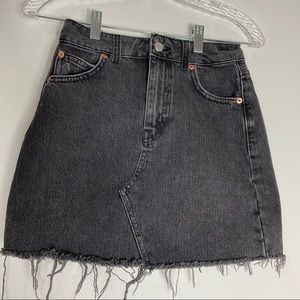 Topshop Black Jean Cutoff Mini Skirt 2